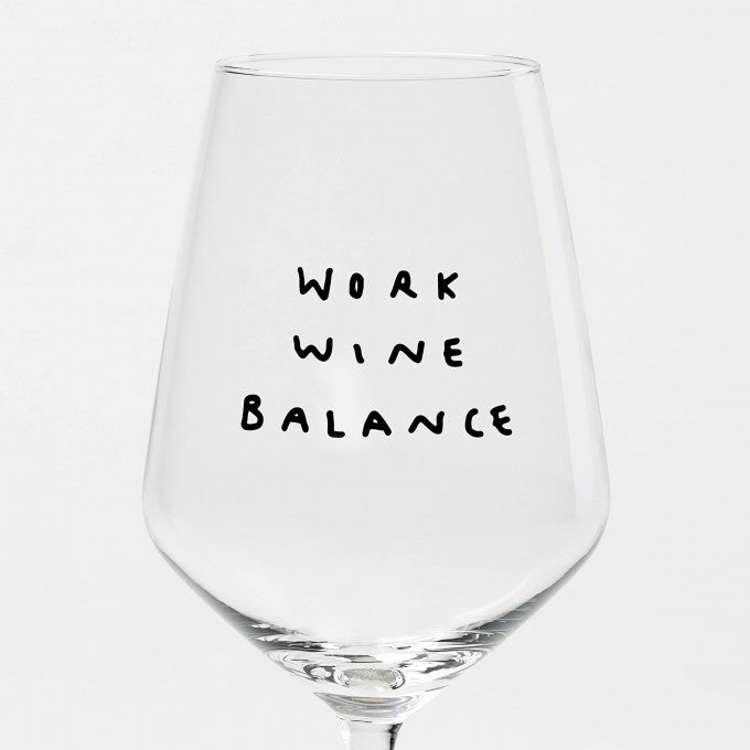 "Work Wine Balance" Weinglas by Johanna Schwarzer