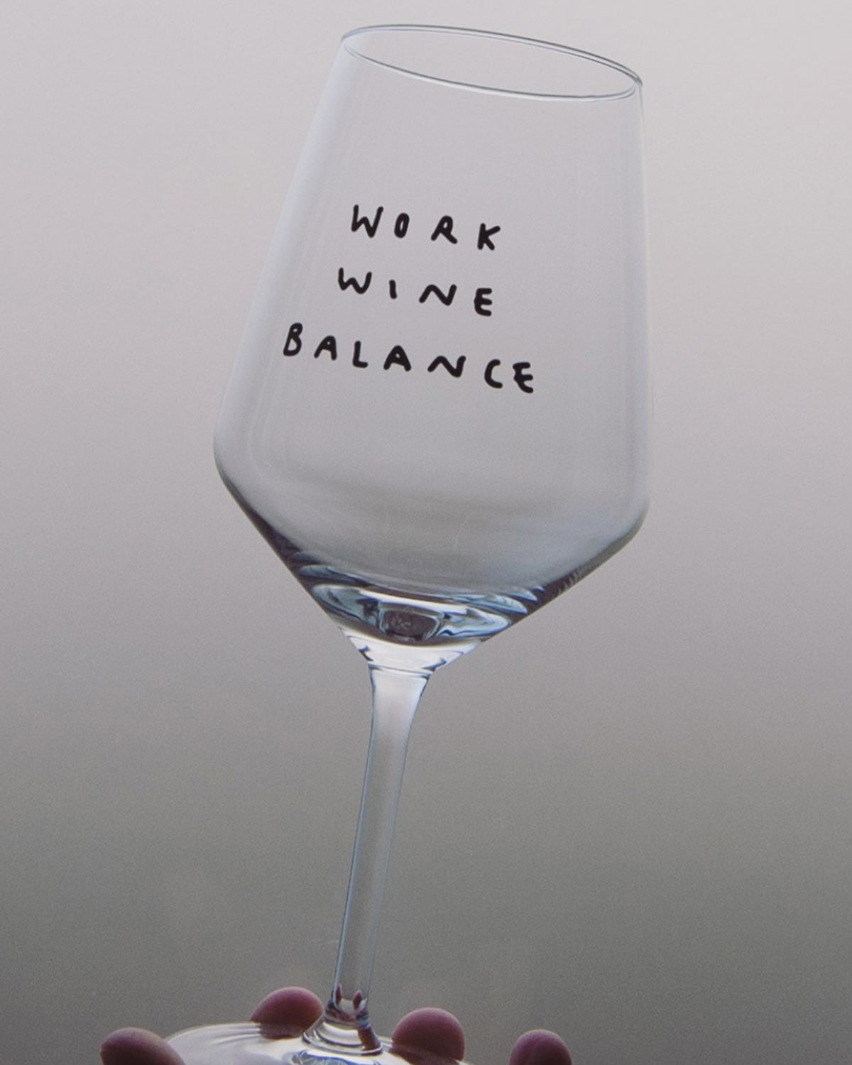 "Work Wine Balance" Weinglas by Johanna Schwarzer
